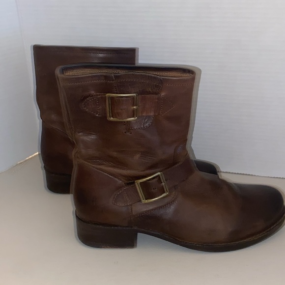 Frye Vicky Engineer Chocolate Brown Leather Boot Size 11 B - Picture 14 of 15